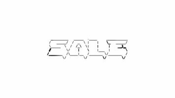 Sale ascii animation on white background. Ascii art code symbols with shining and glittering sparkles effect backdrop. Attractive attention promo. video