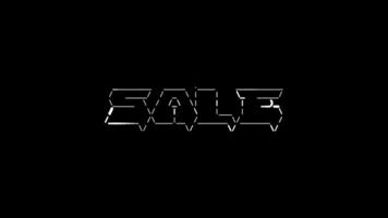 Sale ascii animation on black background. Ascii art code symbols with shining and glittering sparkles effect backdrop. Attractive attention promo. video