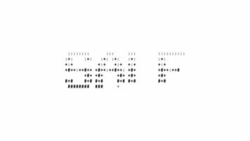 vente ascii animation boucle sur blanc Contexte. ascii code art symboles machine à écrire dans et en dehors effet avec en boucle mouvement. video