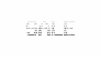 venda ascii animação em branco fundo. ascii arte código símbolos com brilhando e cintilante brilhos efeito pano de fundo. atraente atenção promo. video