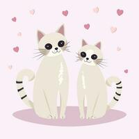 Valentines day cats vector