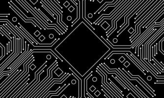 White circuit line technology pattern on black background vector