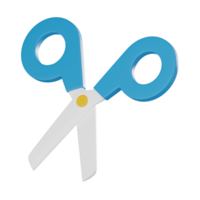 Scissors 3D Icon for School Supplies and Creative Learning. 3D render png