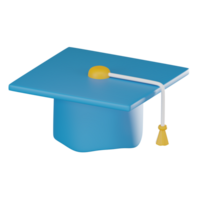 graduación gorra icono , académico éxito y logro símbolo. 3d hacer png