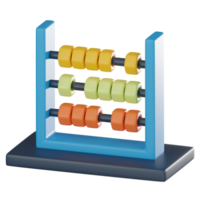 3D Abacus render for mathematical education and retro vibes. 3D render png