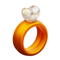 3d ilustración de amor anillos png