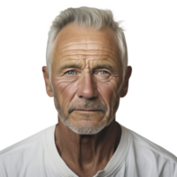 AI generated a happy older man smiling for the camera isolated. png