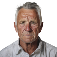 AI generated a happy older man smiling for the camera isolated. png