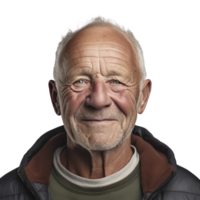 AI generated a happy older man smiling for the camera isolated. png