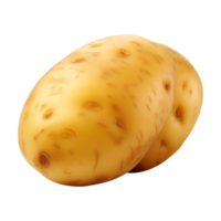 AI generated fresh raw potato vegetable isolated on a transparent background, PNG