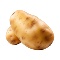 AI generated fresh raw potato vegetable isolated on a transparent background, PNG