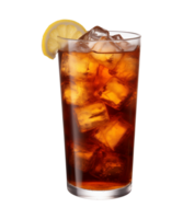 AI generated a glass of iced tea isolated on a transparent background, cut out, PNG