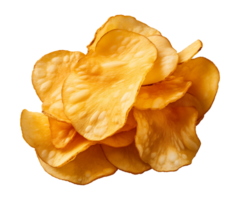 ai generiert knusprig Kartoffel Chips isoliert auf ein transparent Hintergrund, Schnitt aus, png