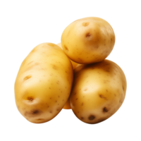 AI generated fresh raw potato vegetable isolated on a transparent background, PNG