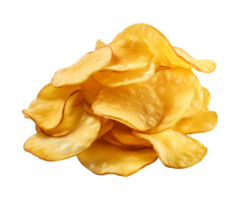 ai gegenereerd krokant aardappel chips geïsoleerd Aan een transparant achtergrond, besnoeiing uit, PNG