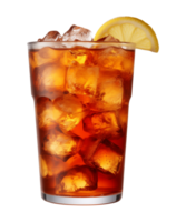 AI generated a glass of iced tea isolated on a transparent background, cut out, PNG