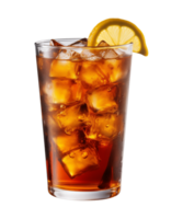 AI generated a glass of iced tea isolated on a transparent background, cut out, PNG