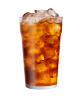 AI generated a glass of iced tea isolated on a transparent background, cut out, PNG