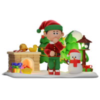 3d boy character christmas Thinking pose png