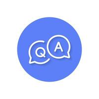 FAQ, question and answer icon with shadow. Vector Illustration