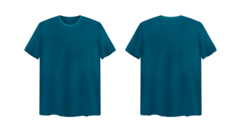 turkoois blauw t overhemd voorkant en terug illustratie png