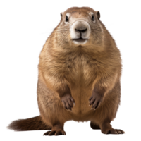 AI generated clipart Cute brown furred Groundhog is standing. png