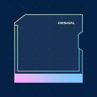 Futuristic square gradient background. Pop up window vector illustration.