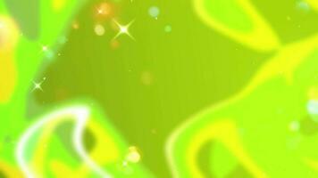 a green and yellow background with stars and bubbles video