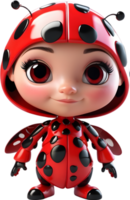 AI generated ladybug ,beetle icon cartoon png