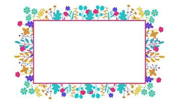 2d animated floral frame video