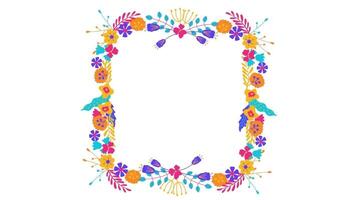 2d animated floral frame video