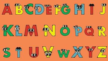 animiert Alphabet im Orange Hintergrund video