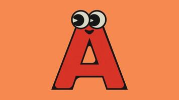 animated alphabet in orange background video