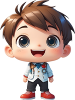 AI generated cute boy smile kawai png