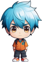 AI generated anime cute boy standing png