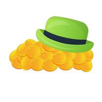 St Patrick's day hat and coins isolated on white vector