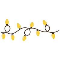 Light bulb garland yellow vector