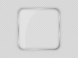 Glass plate in rounded square frame vector