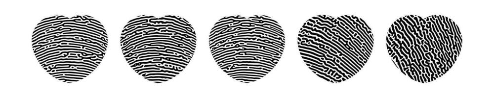 Fingerprint heart silhouette vector