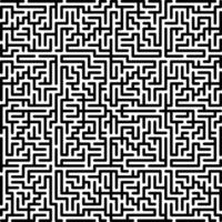 Black and white geometric rounded maze pattern vector