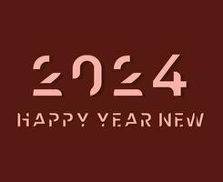 Happy New Year 2024 Abstract Pink Graphic Design Vector Logo Symbol Illustration With Maroon Background