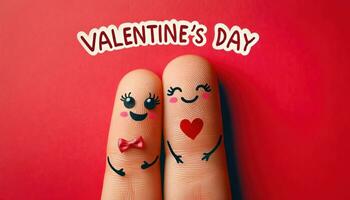 AI generated Finger Love A Quirky Valentine's Day Celebration photo