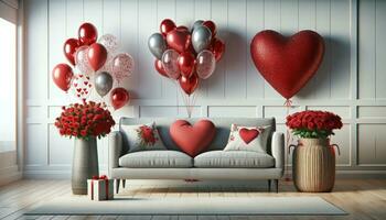 AI generated Love is in the Air Festive Valentine's Day Home Decor photo