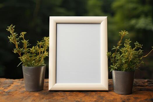 AI Generated A simple frame to simulate a contemporary setting in a living room.by Generative AI. photo