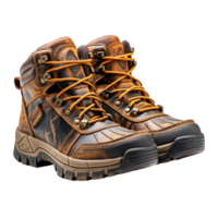 AI generated Stylish Pair of Brown and Black Boots on transparent background Created With Generative AI Technology png