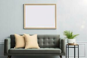 AI Generated A simple frame to simulate a contemporary setting in a living room.by Generative AI. photo