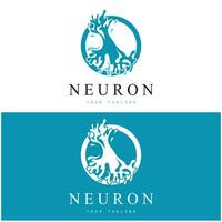 logotipo de neurona o diseño de logotipo de célula nerviosa, icono de plantilla de ilustración de logotipo de molécula con concepto de vector