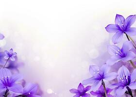 AI generated Abstract spring background with purple flowers. AI Generated photo