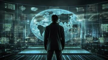 AI generated Guardian of the Digital World. Confronting Cyber Threats. AI Generated photo
