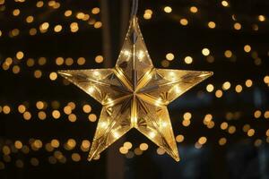 AI generated Christmas Star Decorations. AI Generated photo